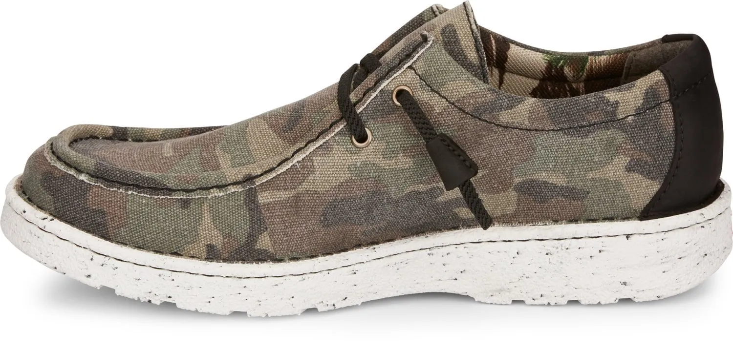 Justin Oxfords Womens Brown Camo Hazer Canvas Sneaker Shoes