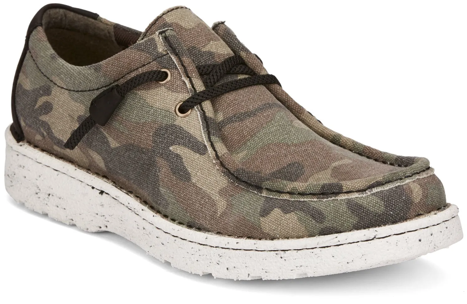 Justin Oxfords Womens Brown Camo Hazer Canvas Sneaker Shoes