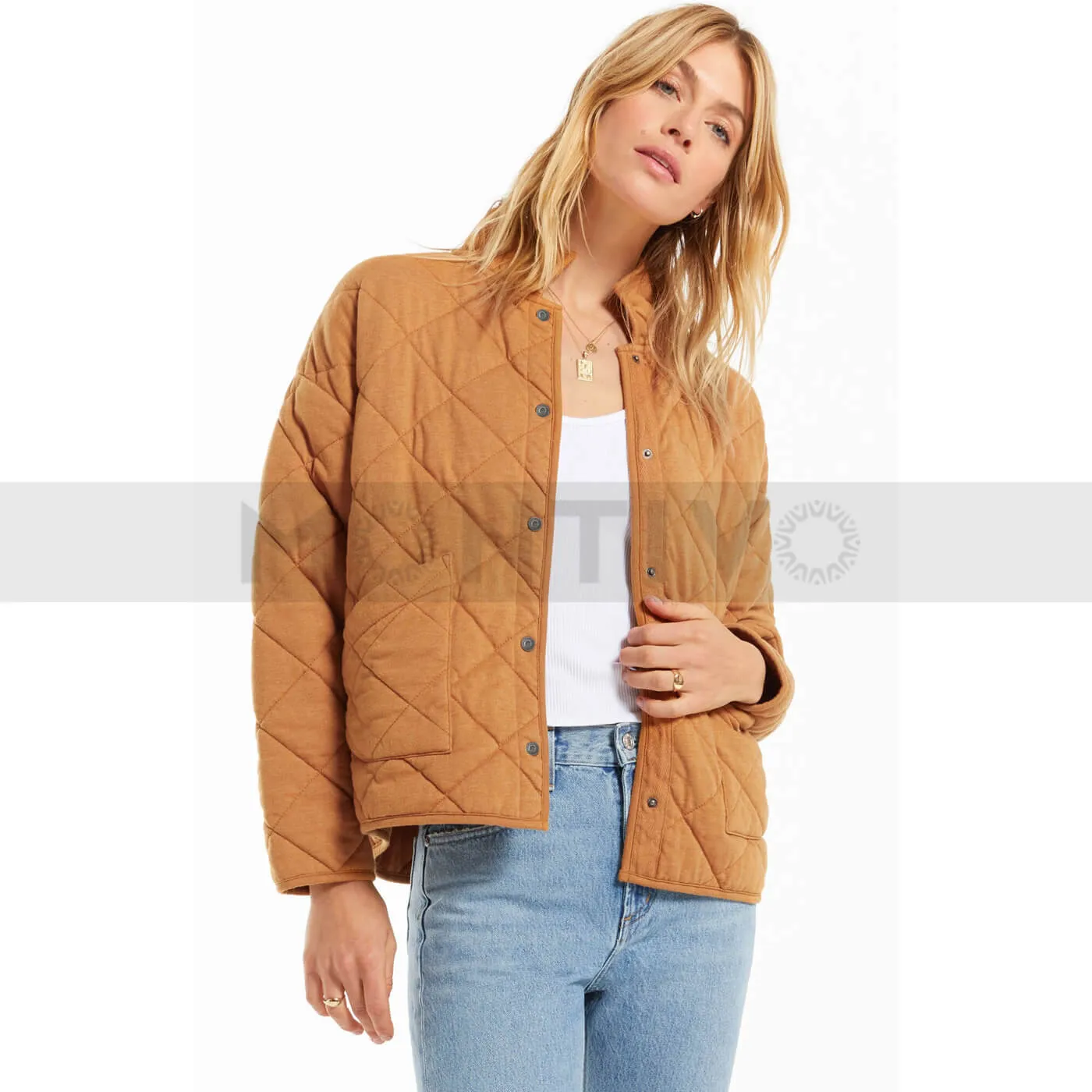 Kensie Camel Quilted Jacket