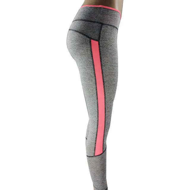 Ladies Leggings Sporting Movement Fold High Waist Fitness Leggings Women Patchwork Workout Pants Gray Leggins Activewear 2042