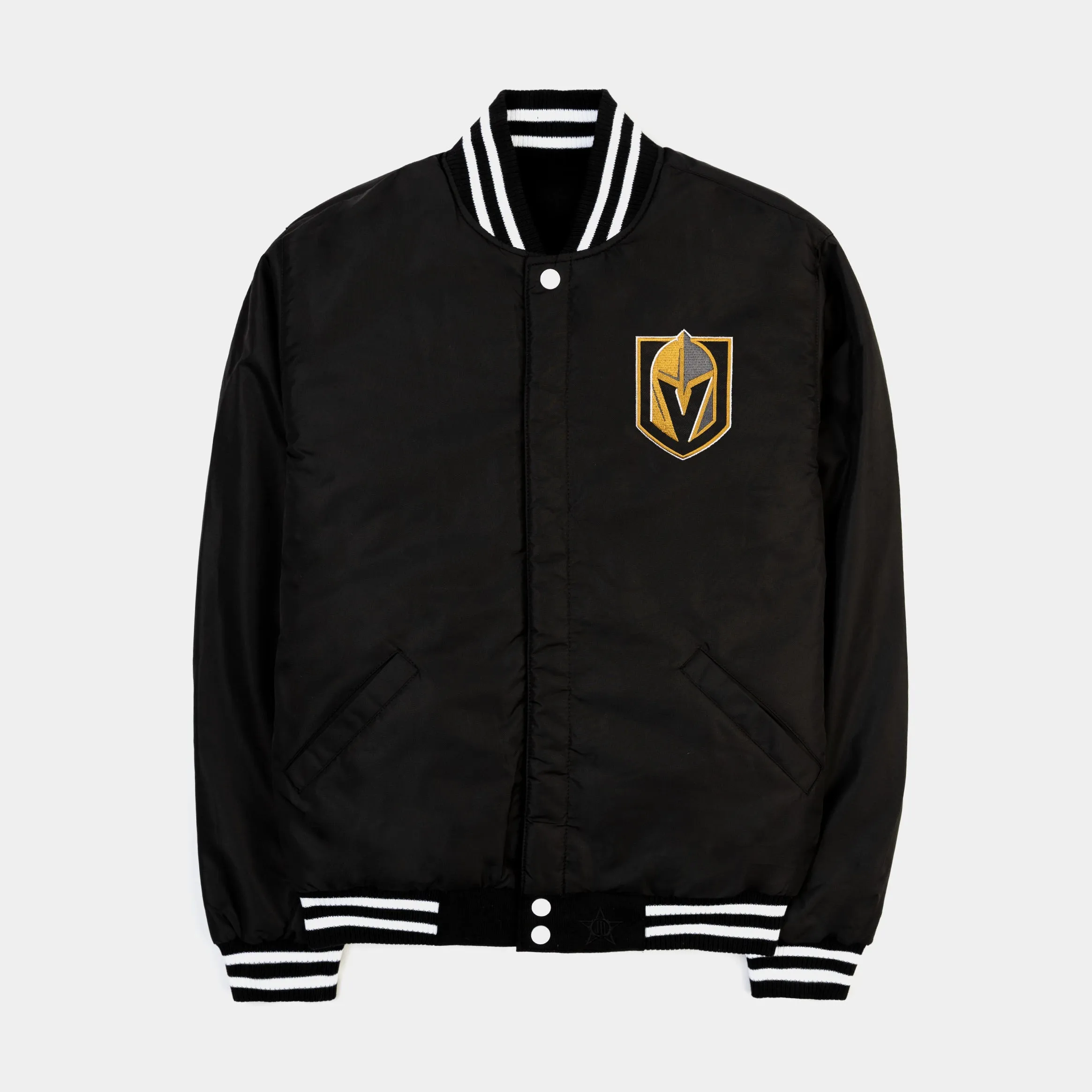 Las Vegas Golden Knights Reversible Letterman Mens Jacket (Black/White)