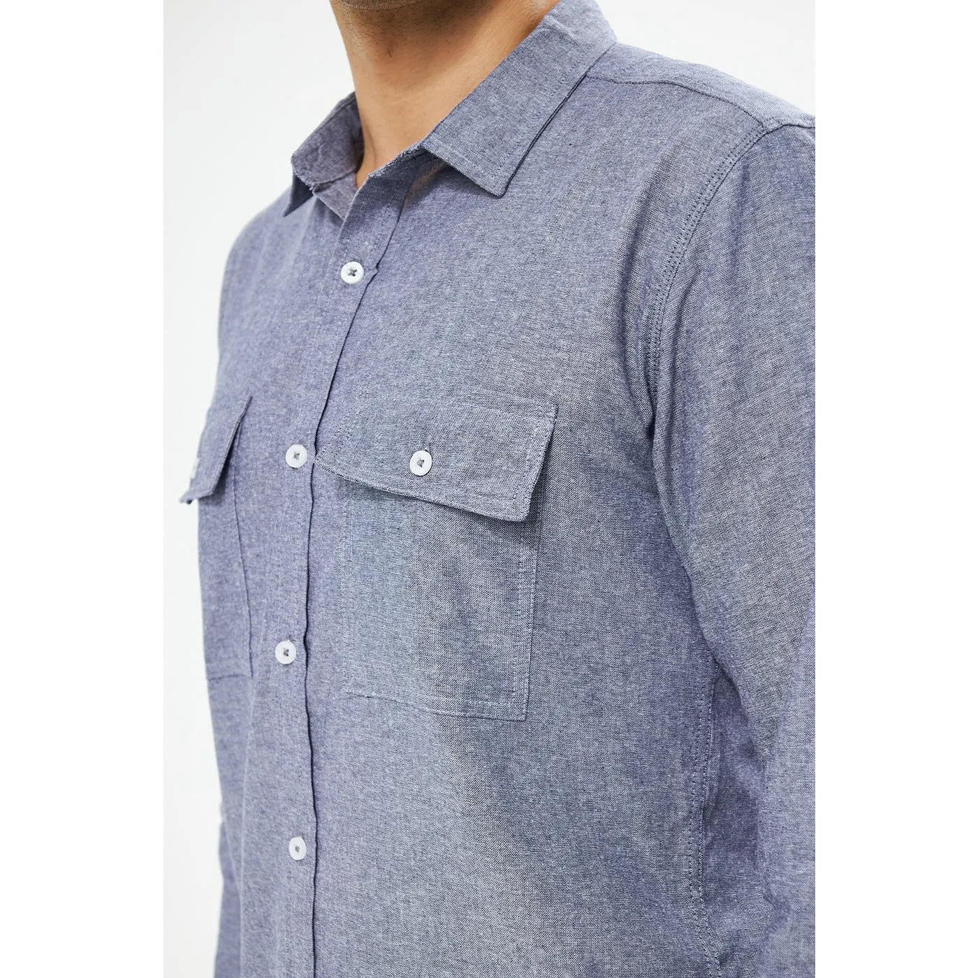 Lavender Blue Double Pocket Shirt