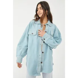 Light Blue Oversized Shirt Jacket