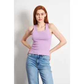 Lilac Square Neck Tank Top