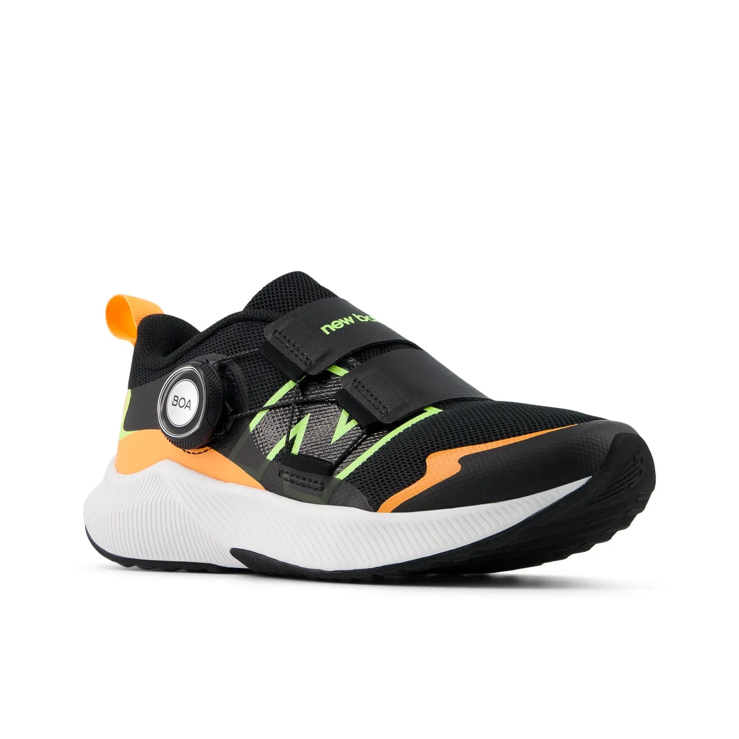 Little Kid's New Balance DynaSoft Reveal v4 BOA Color: Black with Lime Glo