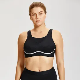 Max Comfort Lightweight Mesh Panel Wireless Daily Black Sports Bra