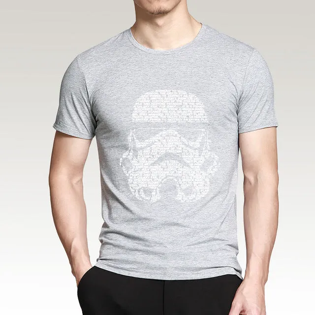 Men 2016 Summer Fashion star wars Yoda/Darth Vader Unique Masculine Streetwear T-Shirt Man Casual T Shirts masks Words Hip Hop