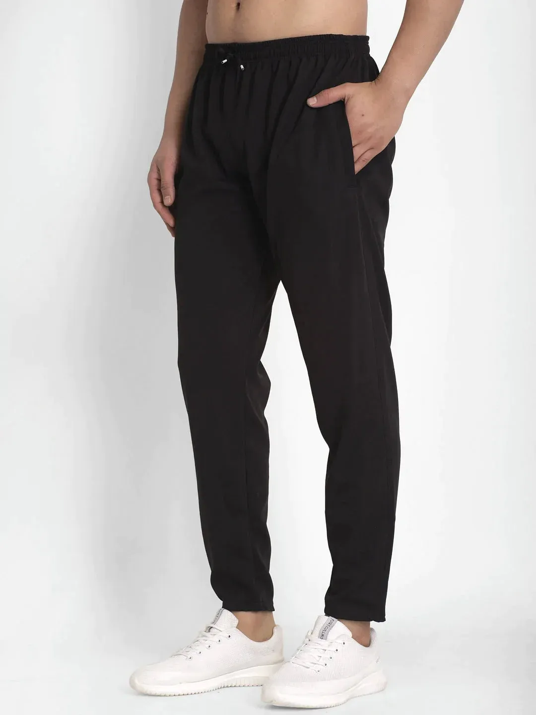 Men'S Black Solid Track Pants