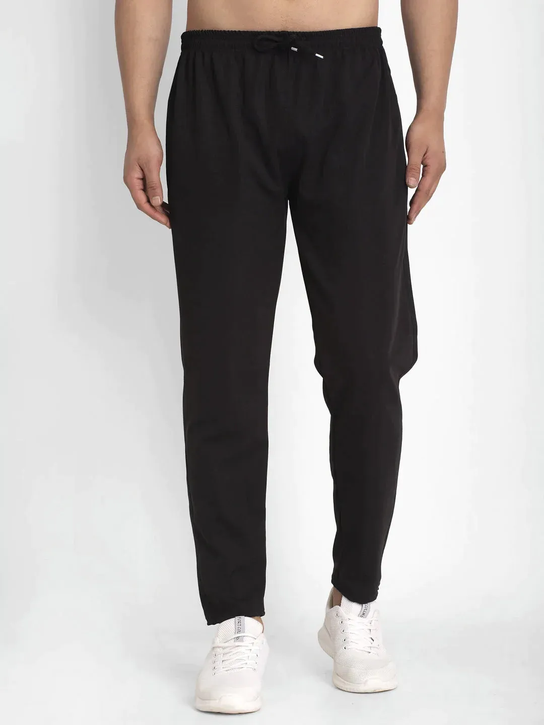 Men'S Black Solid Track Pants