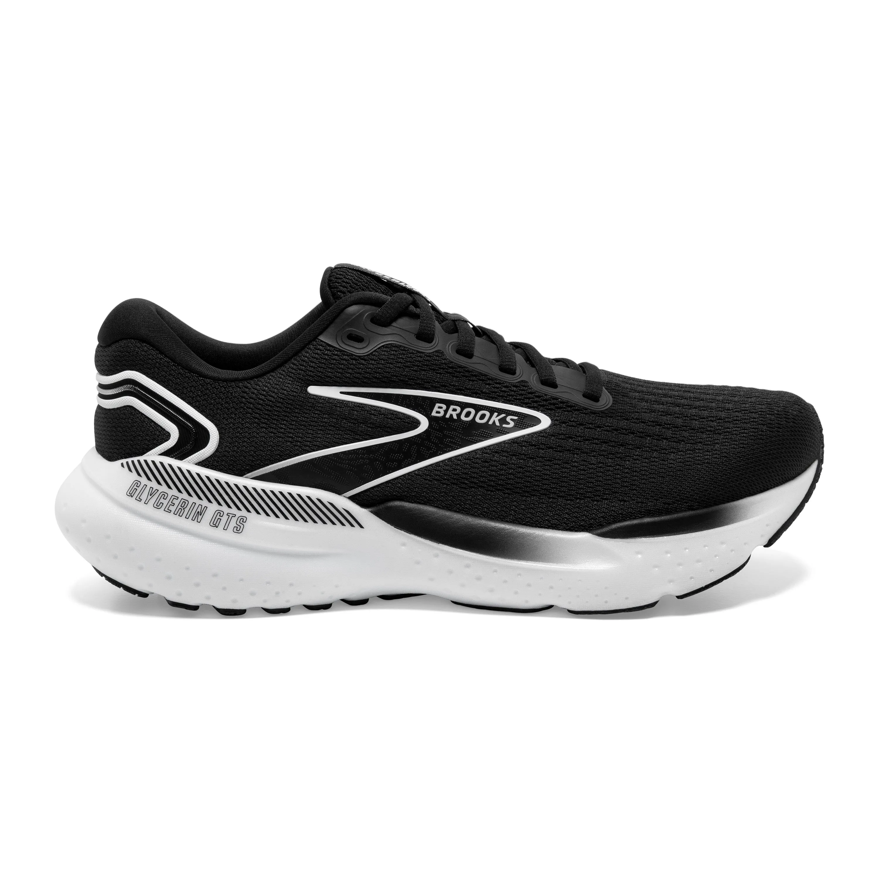 Men's Brooks Glycerin GTS 21 Color: Black/Grey/White (WIDE WIDTH)