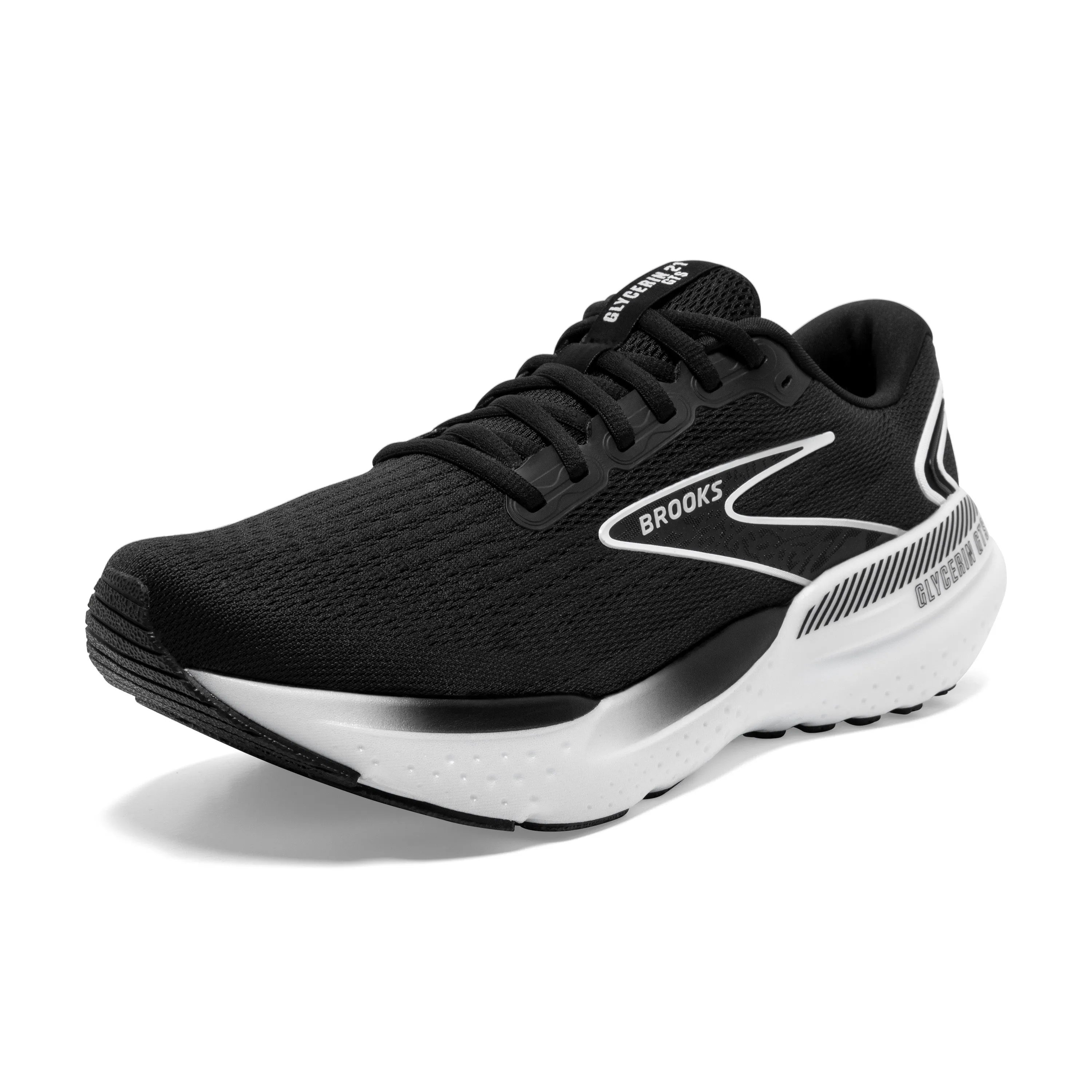 Men's Brooks Glycerin GTS 21 Color: Black/Grey/White (WIDE WIDTH)