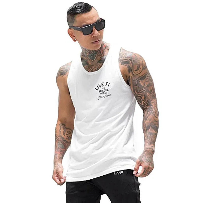 Mens Cotton Bodybuilding Undershirt Tank Tops Gym Fitness