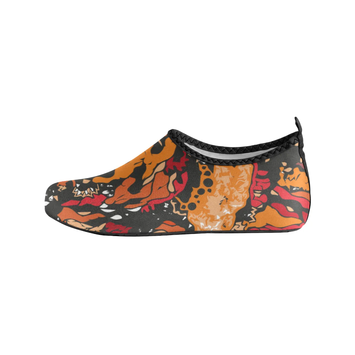 Men's Flames Doodle Print Canvas Barefoot Shoes