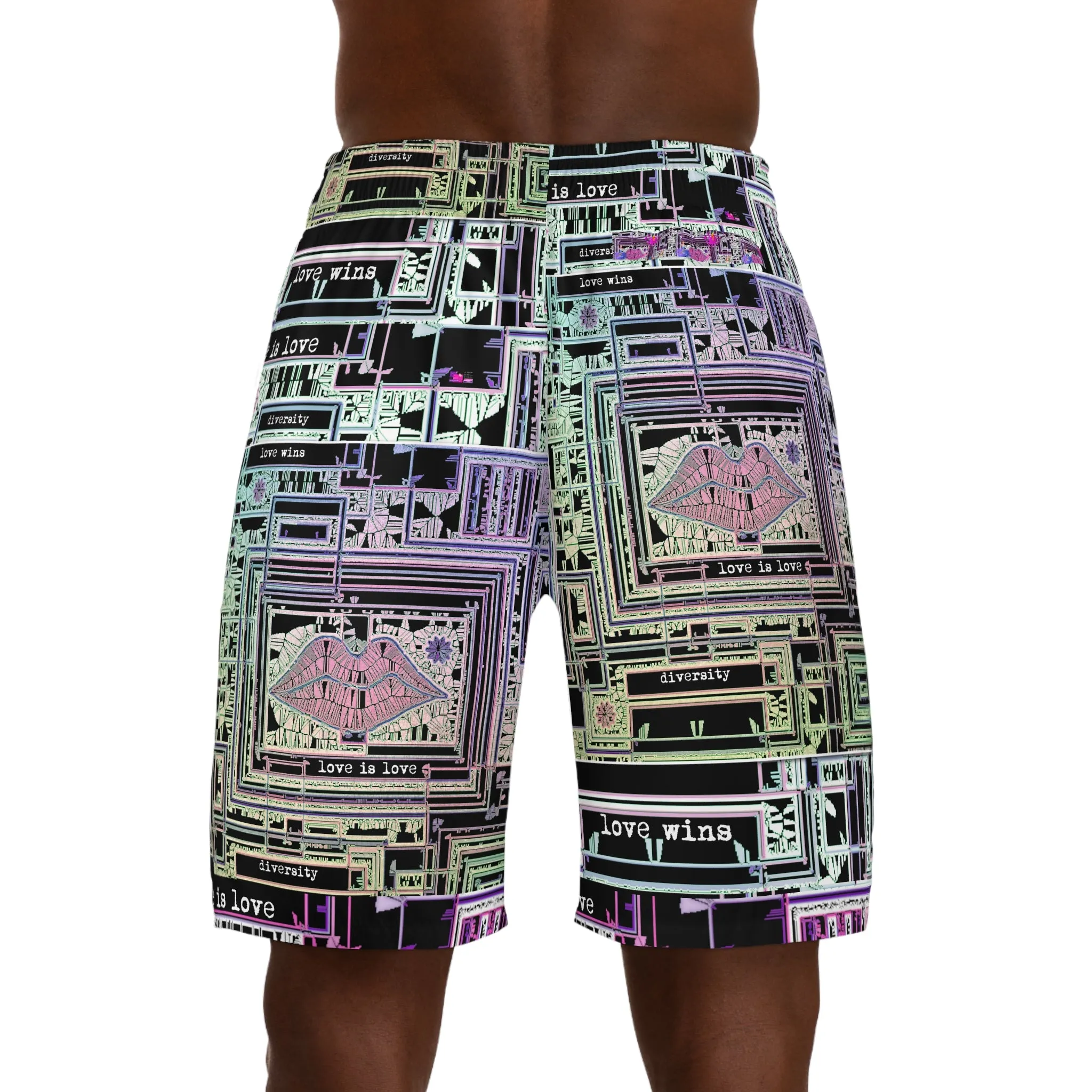 Men's Jogger Shorts (AOP) LOVE IS LOVE