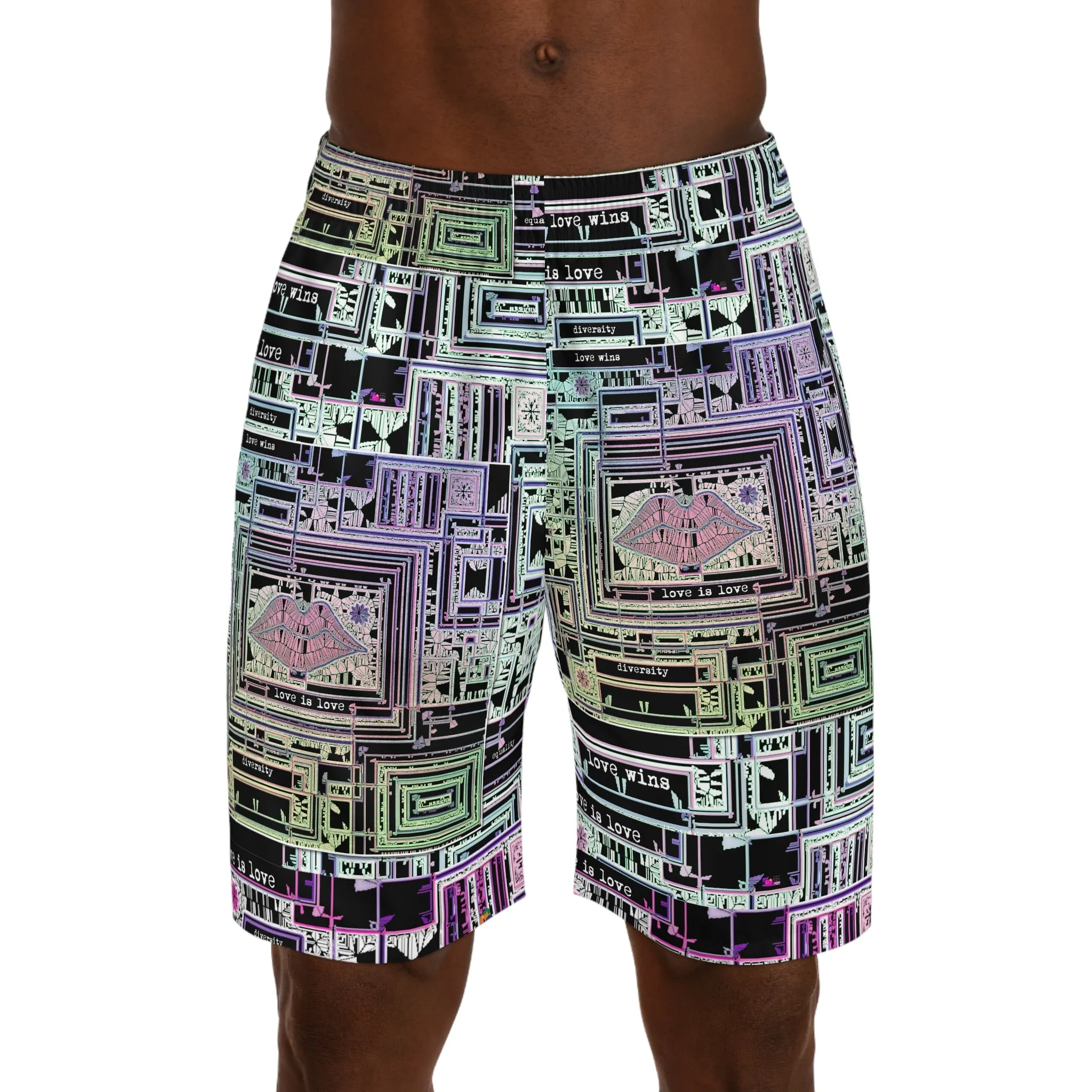 Men's Jogger Shorts (AOP) LOVE IS LOVE