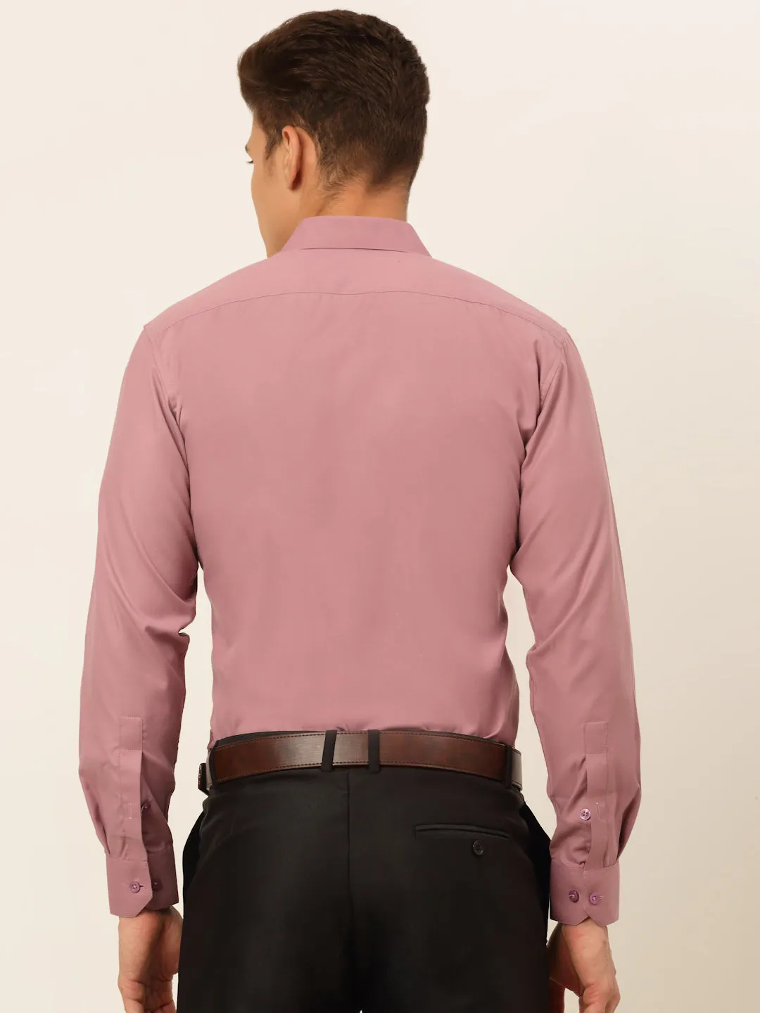 Men'S Magenta Pink Formal Solid Shirts