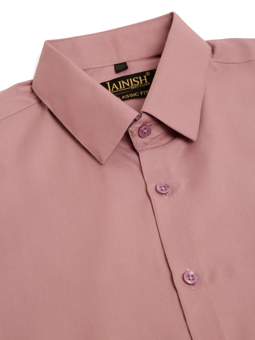 Men'S Magenta Pink Formal Solid Shirts