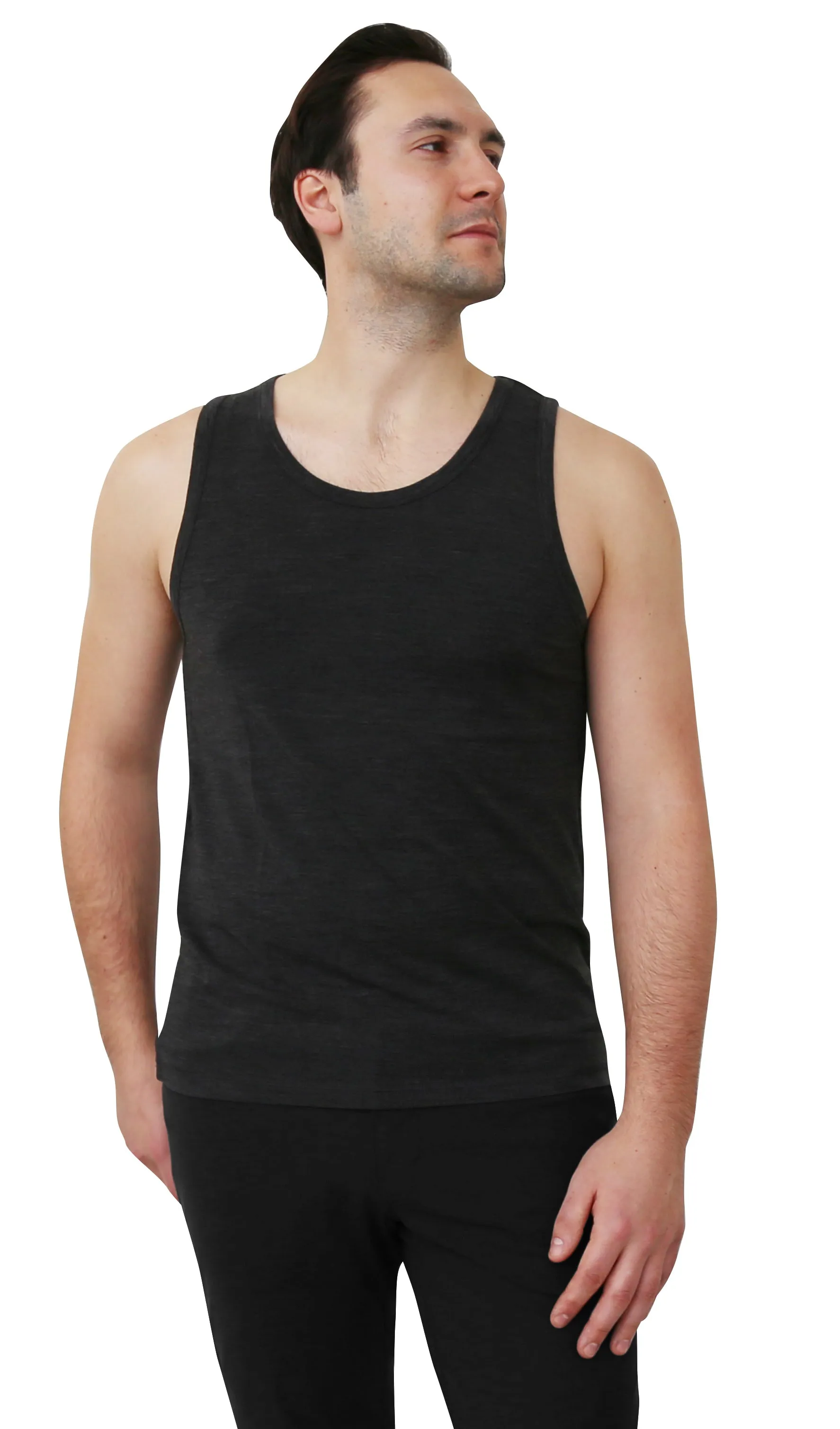 Men's Merino Wool Tank Top with Crew Neck