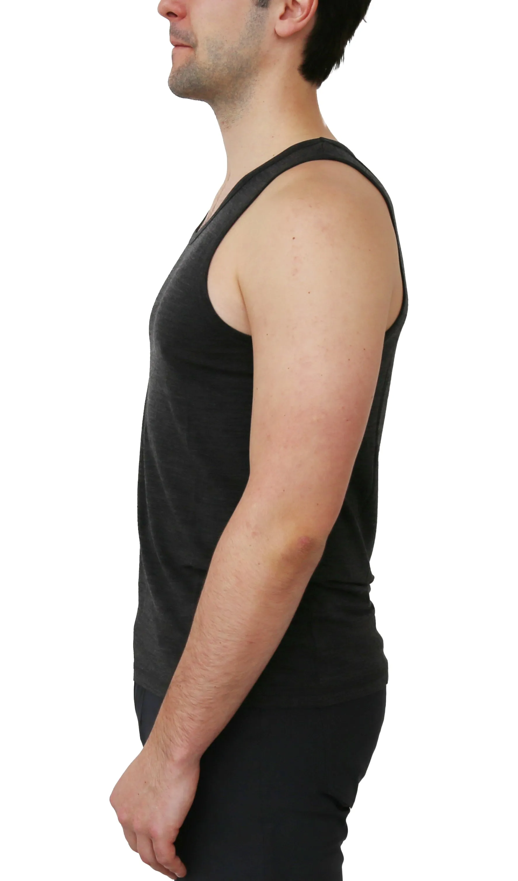 Men's Merino Wool Tank Top with Crew Neck