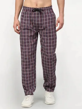 Men'S Multicolor Cotton Checked Track Pants