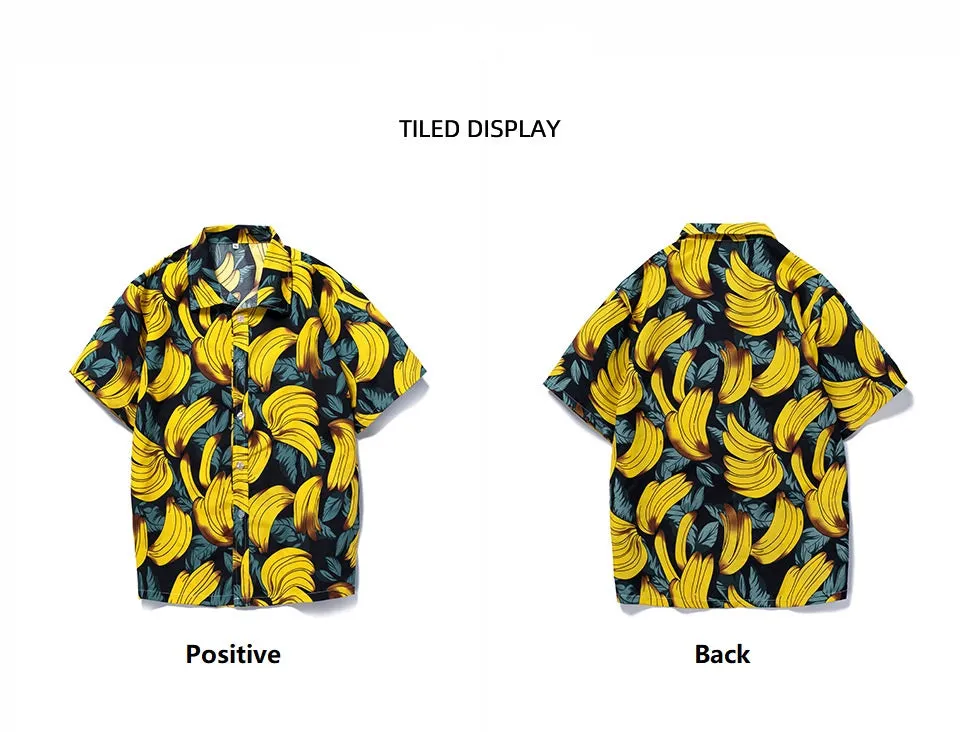 Men's Summer Short Sleeve Hawaiian Floral Printed Beach Shirt Polo Collar Beach Vacation T Shirts for Men Casual T-shirt