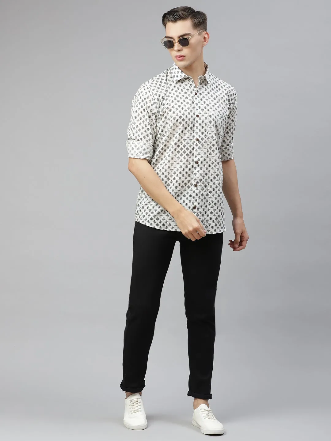 Millennial Men White Cotton Full Sleeves Shirt-Mmf0253