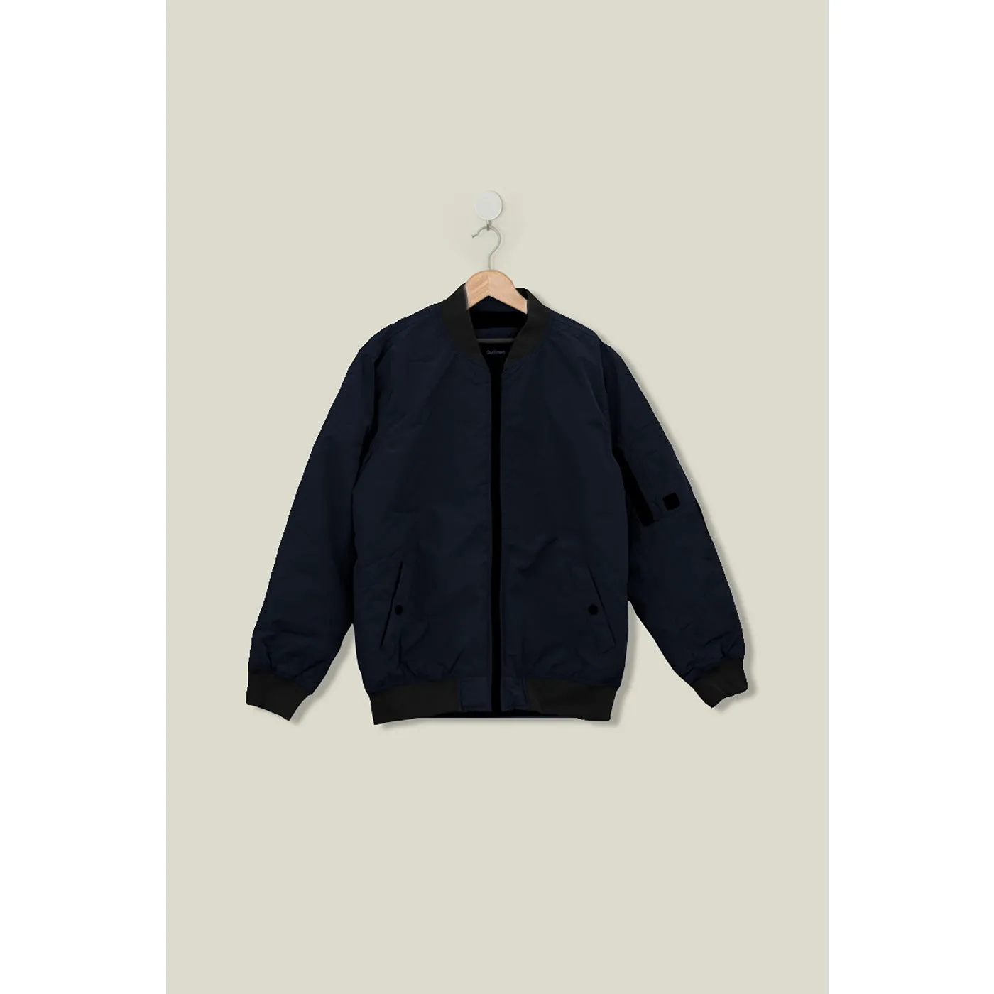 Navy Bomber Jacket With Zip