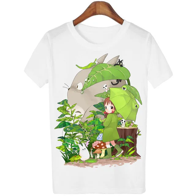 New Cute Totoro T shirt Women Cartoon 3D Harajuku Casual Tops Tees Blusa Plus Size O Neck T-shirt camisetas G