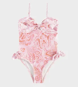 Ottie Tie Front Swimsuit Pink