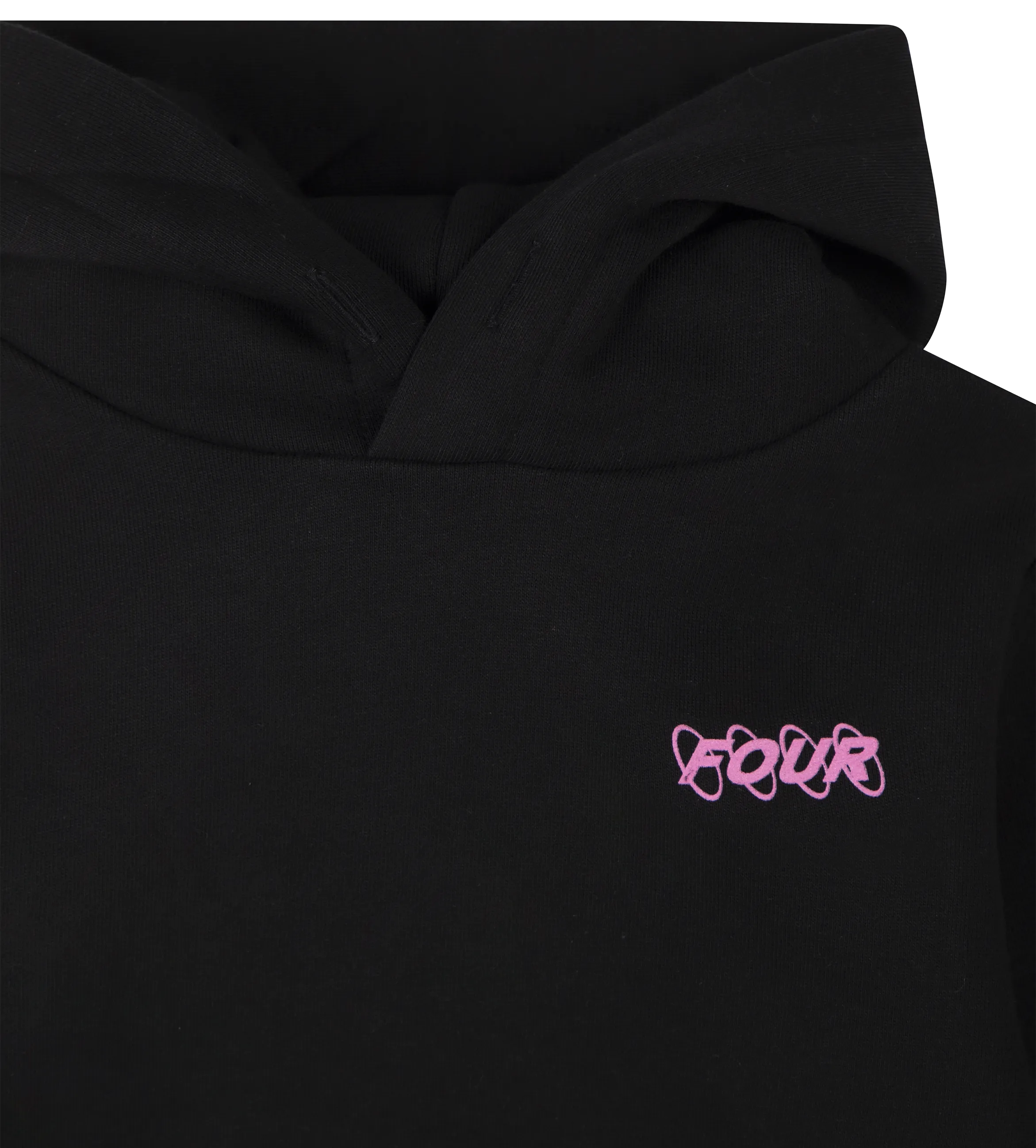 Pink Circles Logo Hoodie Black