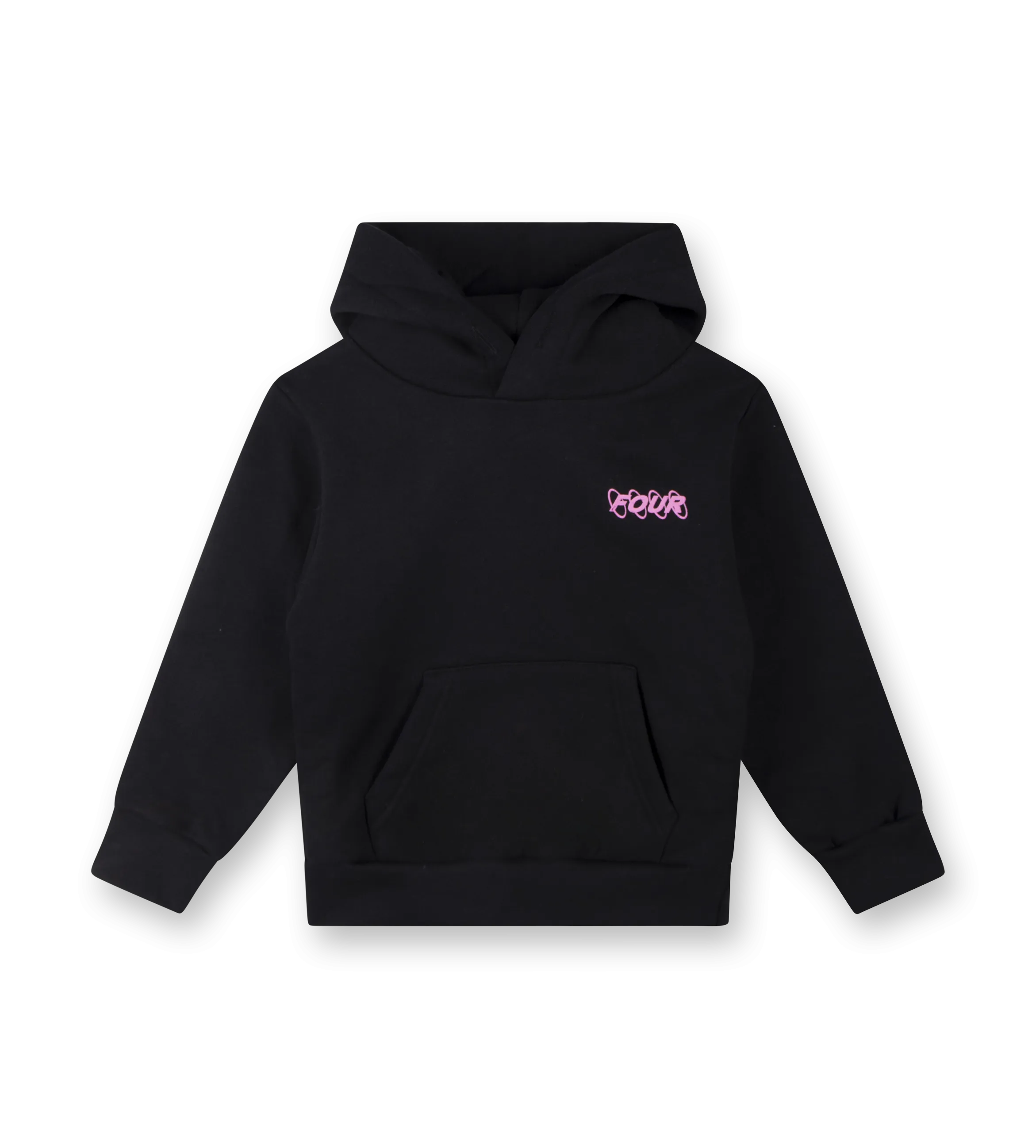 Pink Circles Logo Hoodie Black