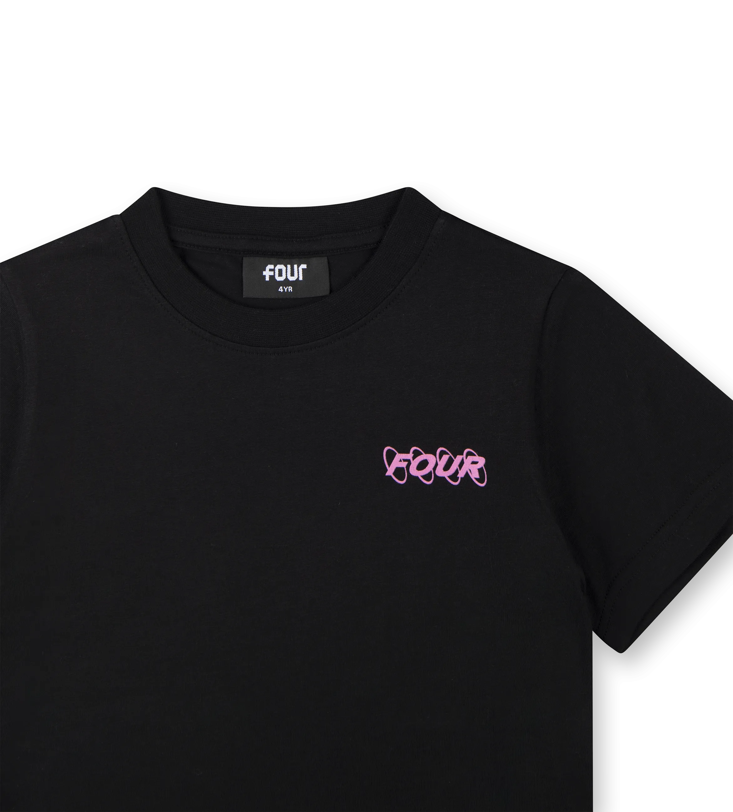 Pink Circles Logo T-shirt Black