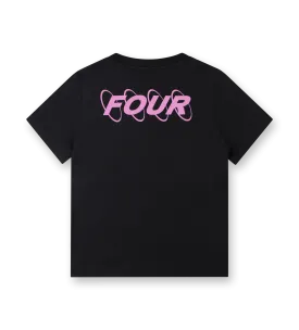 Pink Circles Logo T-shirt Black