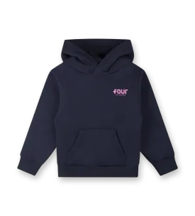 Pink Logo Hoodie Marine Blue