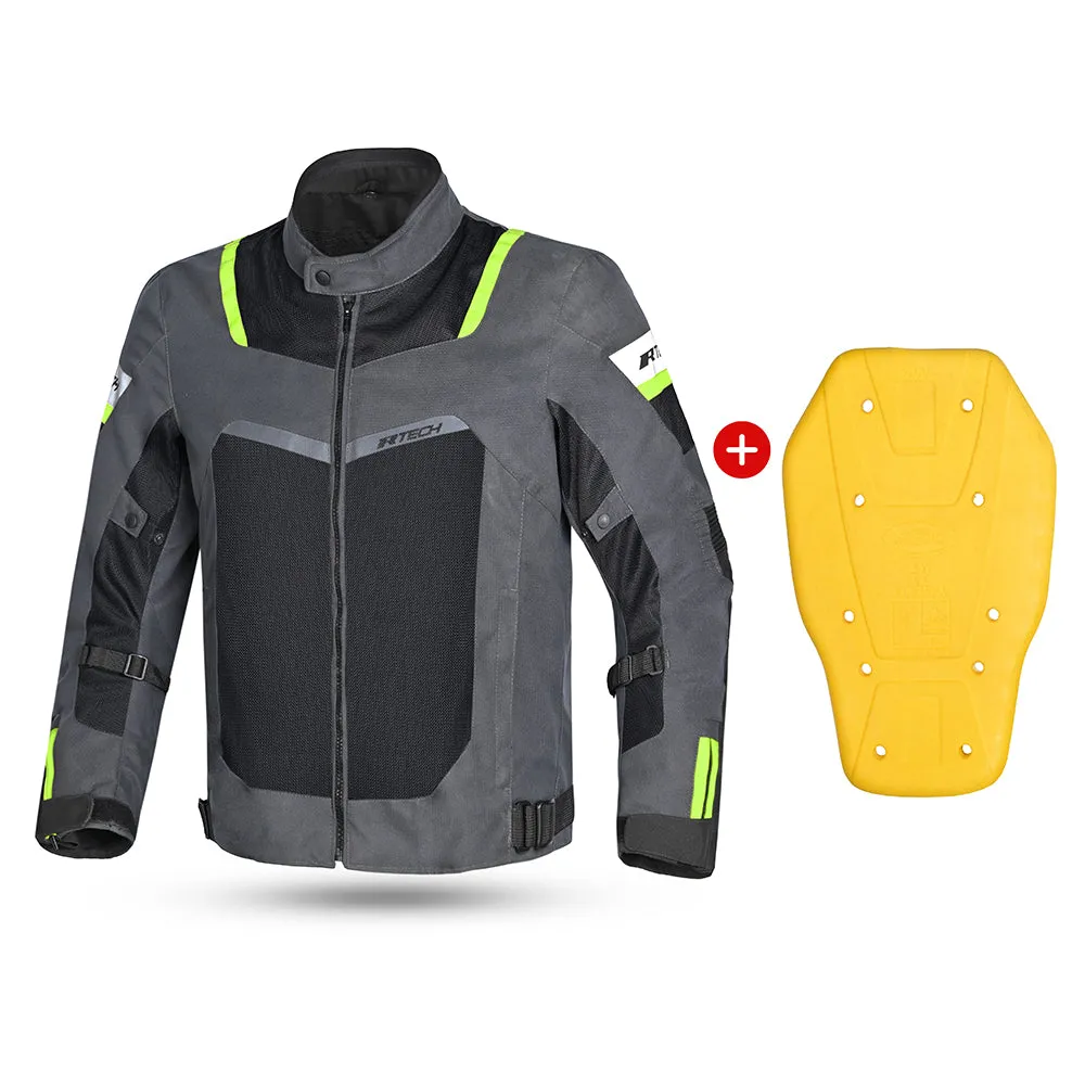 R Tech Spiral Mesh Motorcycle Jacket Anthr/Black/Yellow