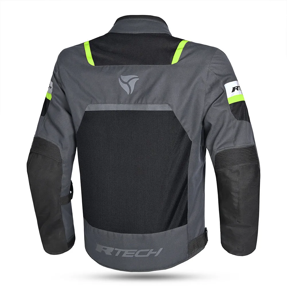 R Tech Spiral Mesh Motorcycle Jacket Anthr/Black/Yellow