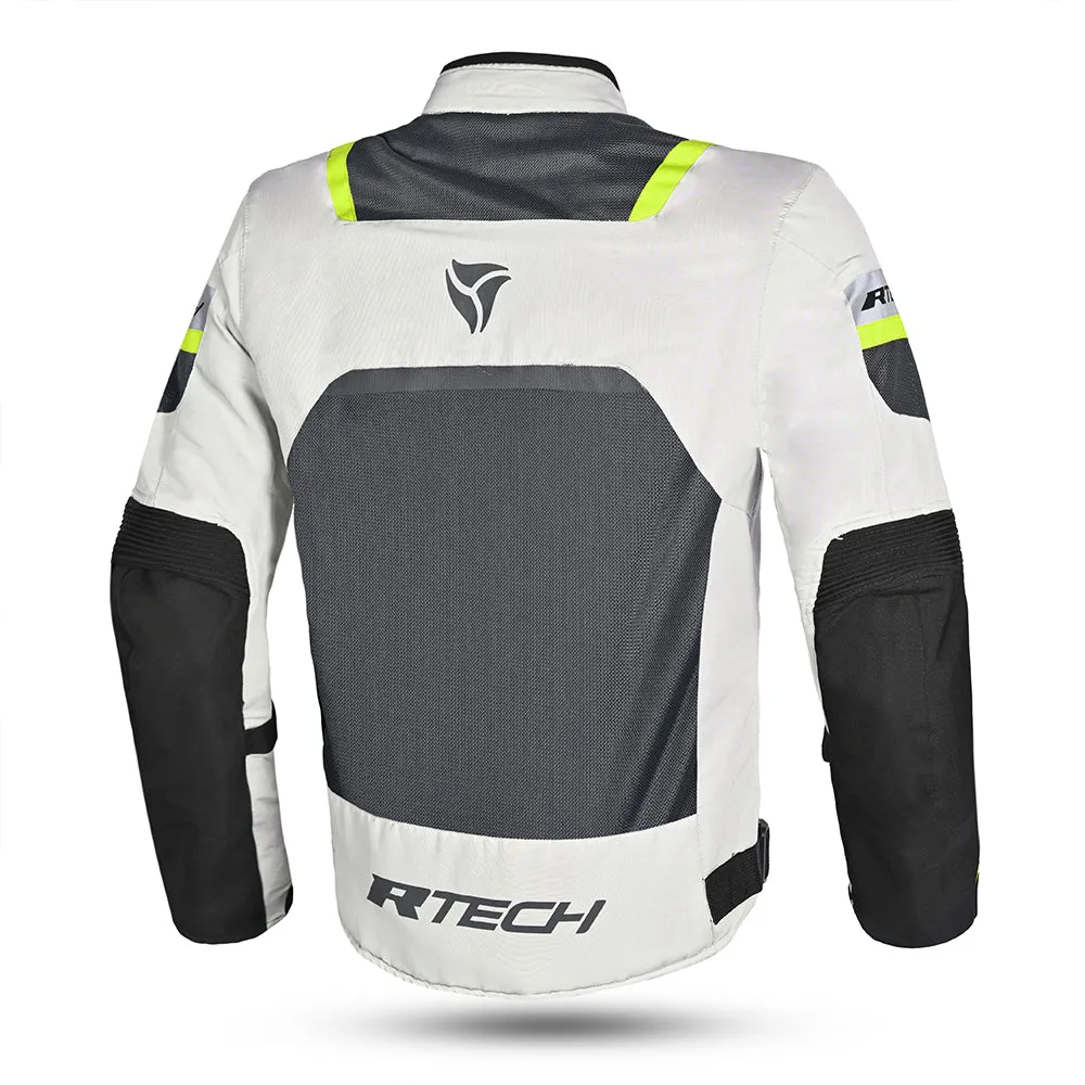 R Tech Spiral Mesh Motorcycle Jacket Ice/Grey/Yellow Flour