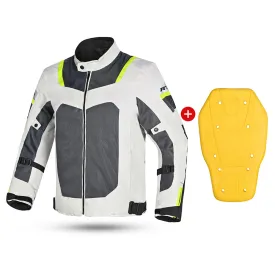 R Tech Spiral Mesh Motorcycle Jacket Ice/Grey/Yellow Flour