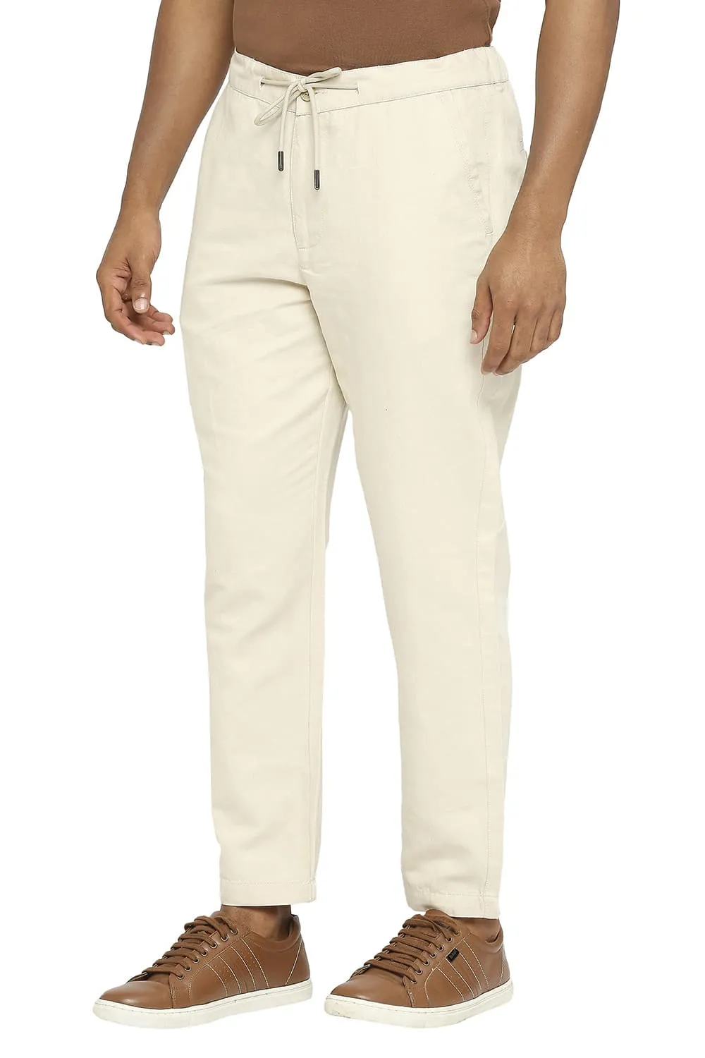 Relaxed Fit Linen Cotton Trousers