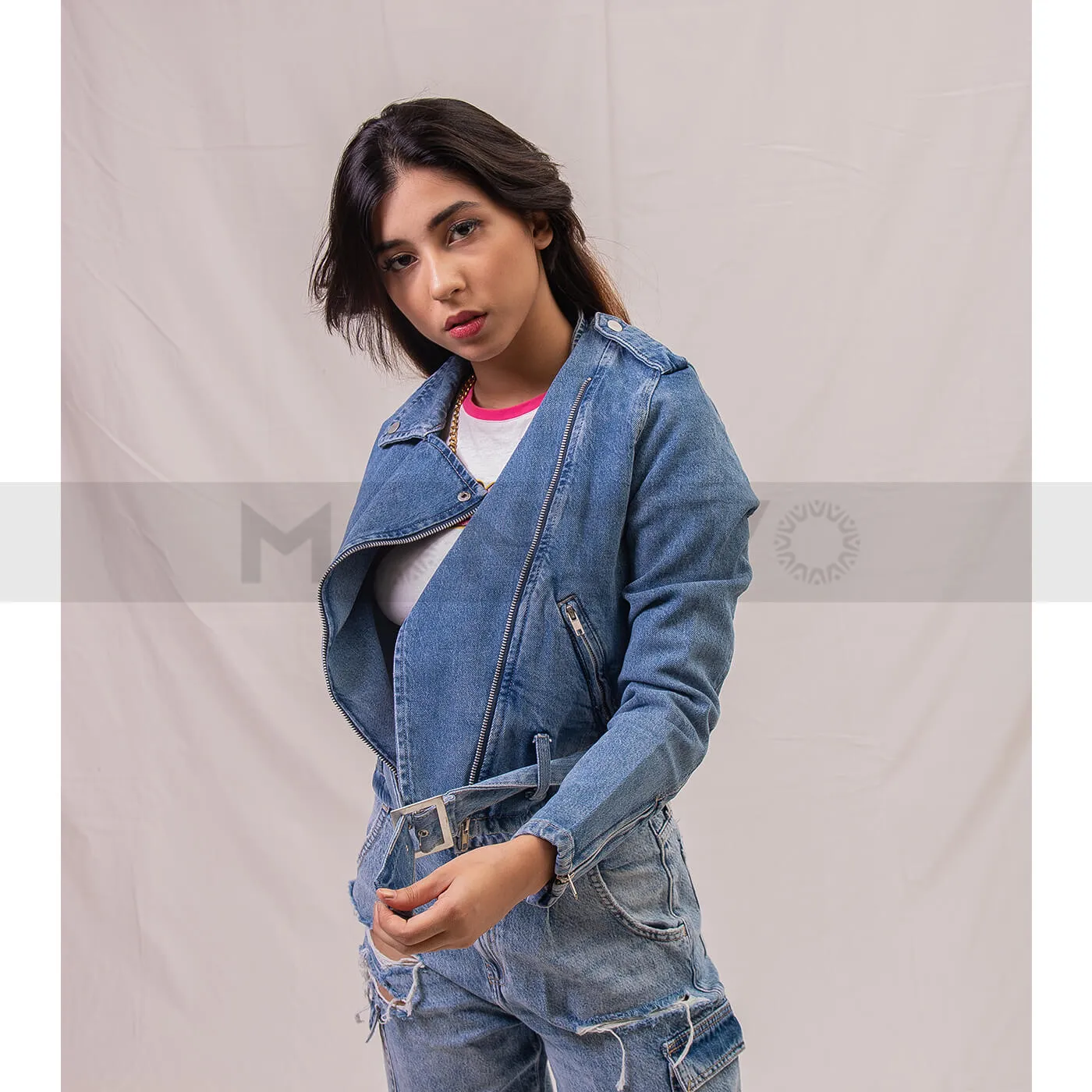 Reserved Biker Denim Jacket