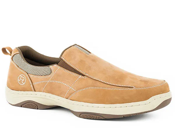 Roper Footwear Tan Nubuck Round Toe Boat Shoes for Men