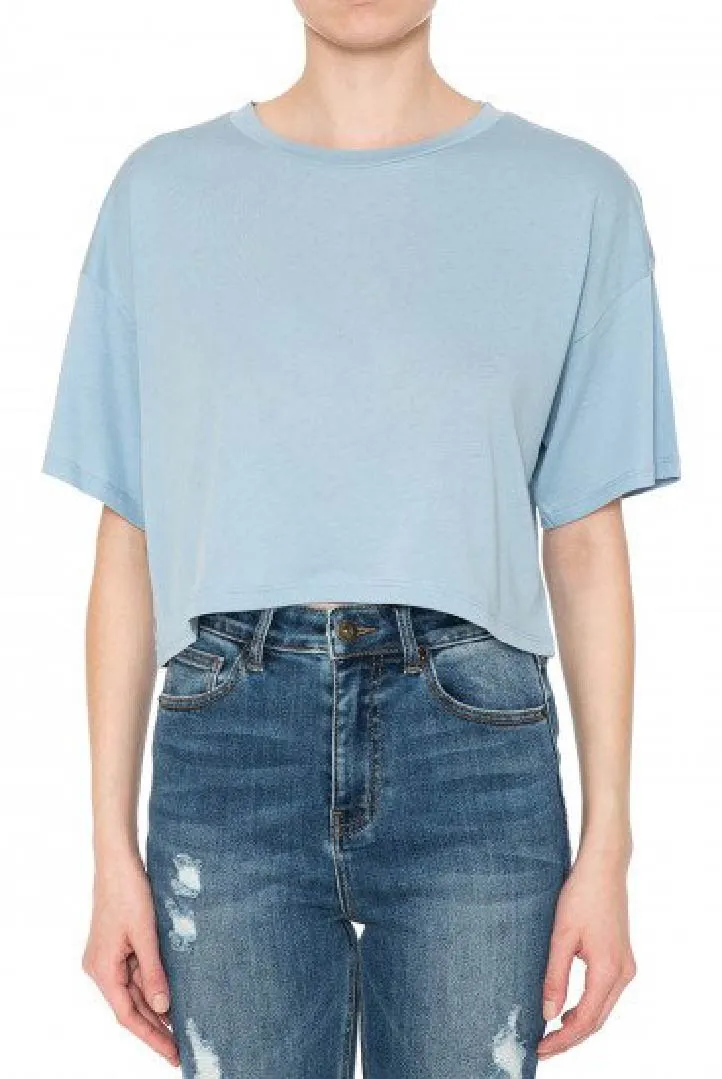 Round Neck Boxy Crop Top