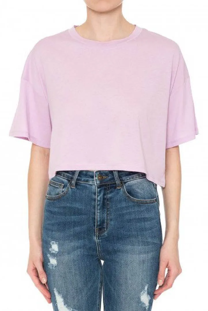 Round Neck Boxy Crop Top