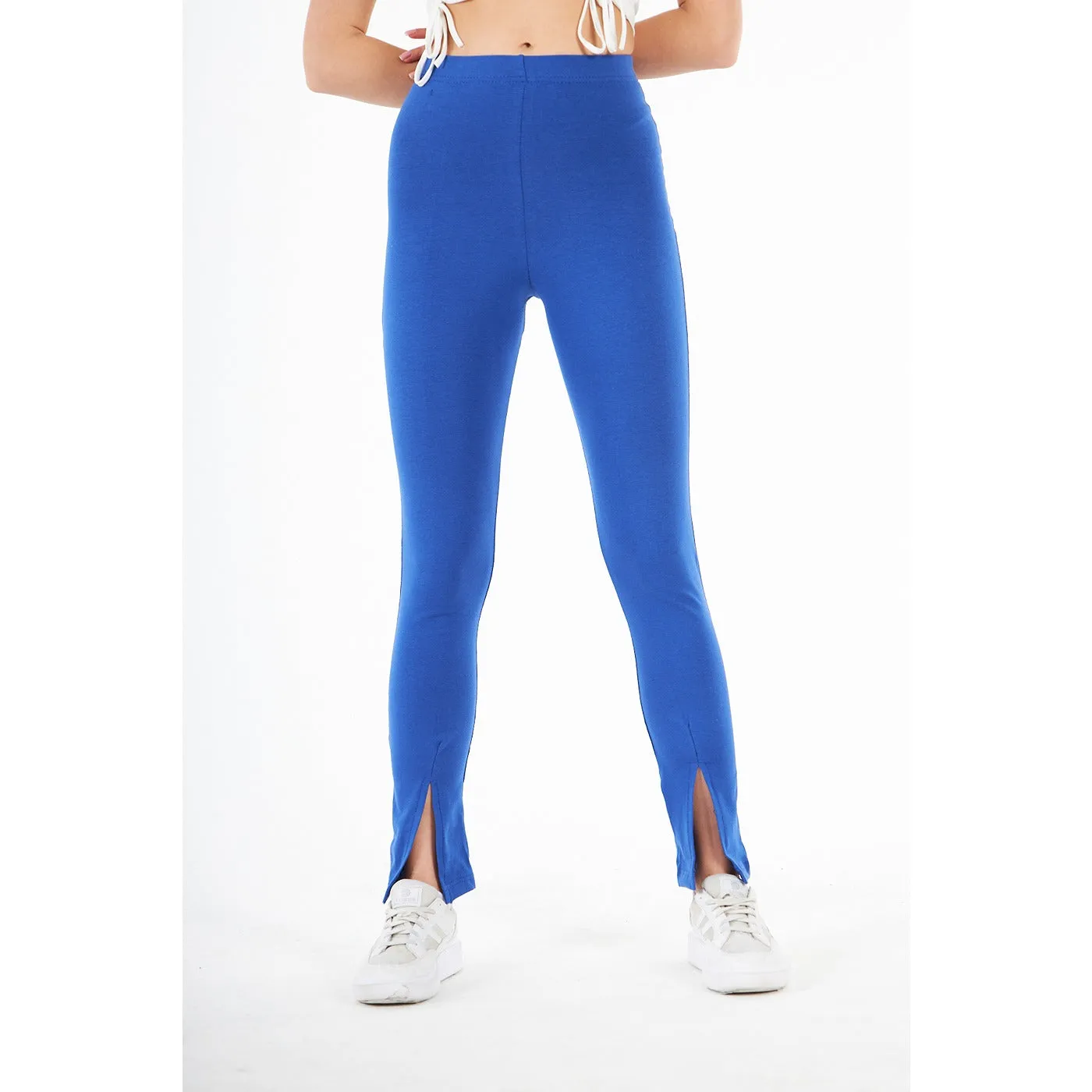 Royal Blue Split Hem Leggings