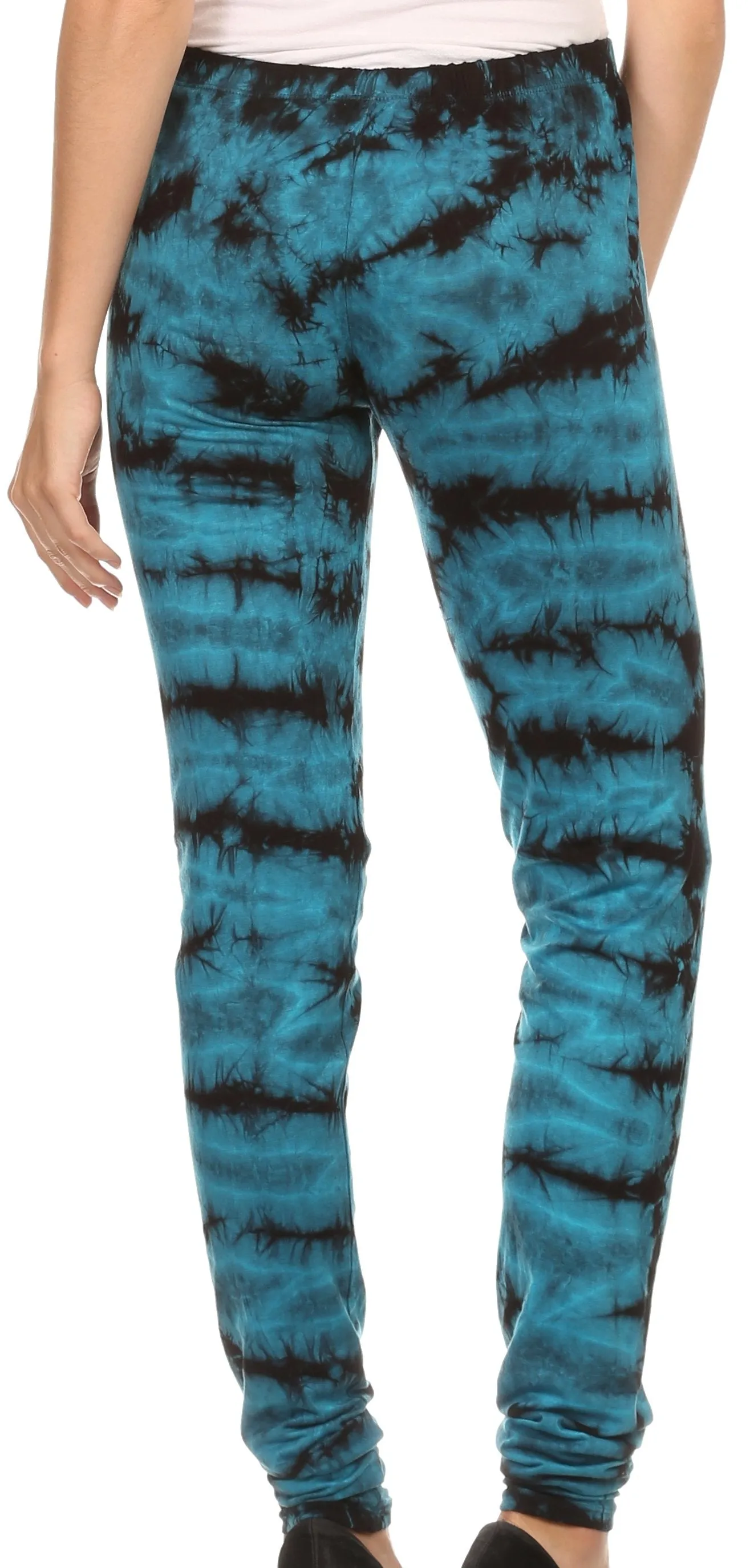 Sakkas Kuntah Long Elastic Waist Adjustable Tie Dye Washed Slim Skinny Pant