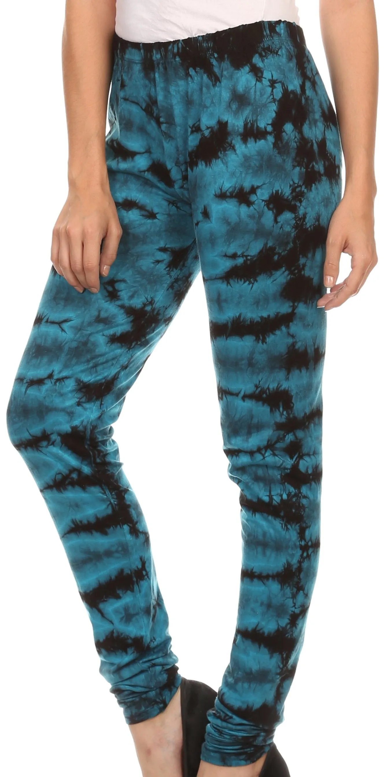 Sakkas Kuntah Long Elastic Waist Adjustable Tie Dye Washed Slim Skinny Pant