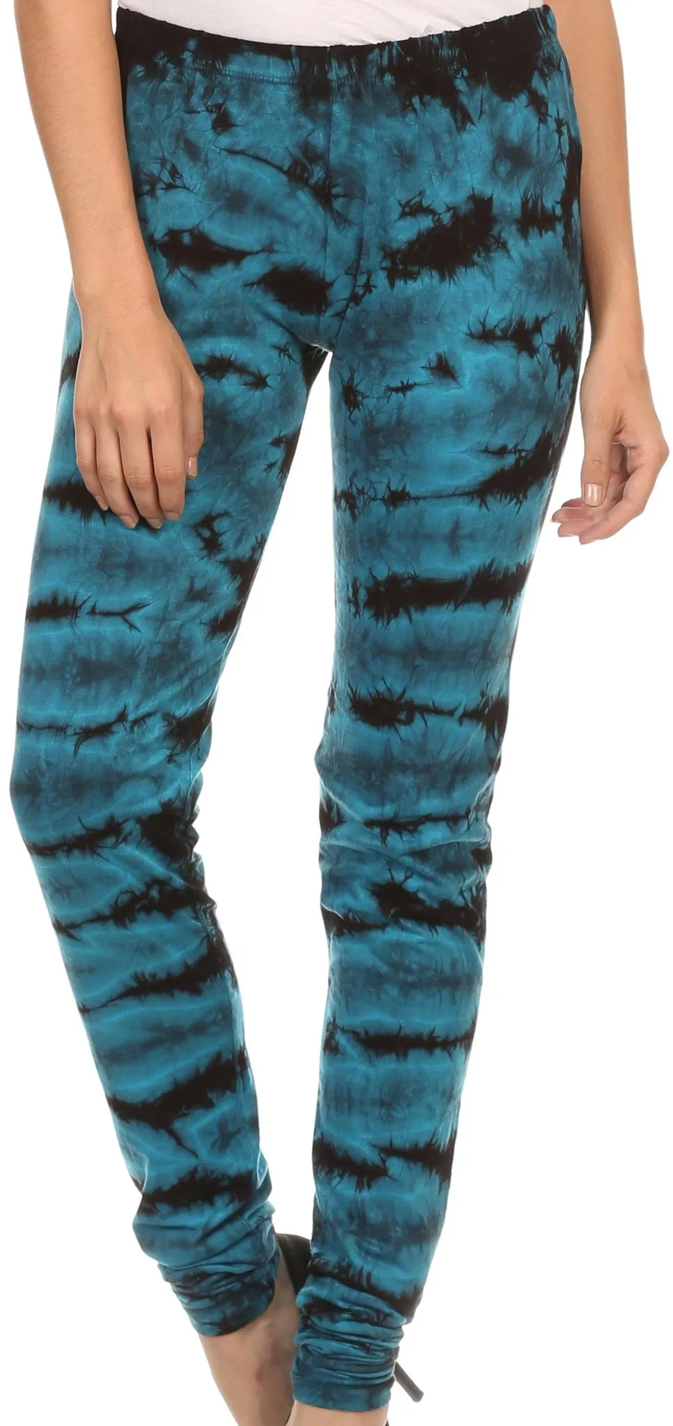 Sakkas Kuntah Long Elastic Waist Adjustable Tie Dye Washed Slim Skinny Pant