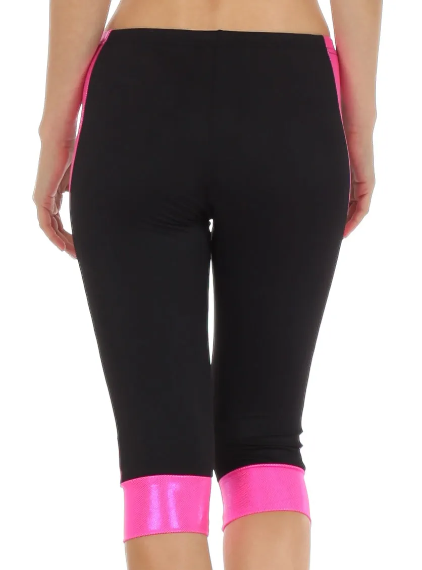 Sakkas Racing Stripe Activewear Sport Capri Leggings