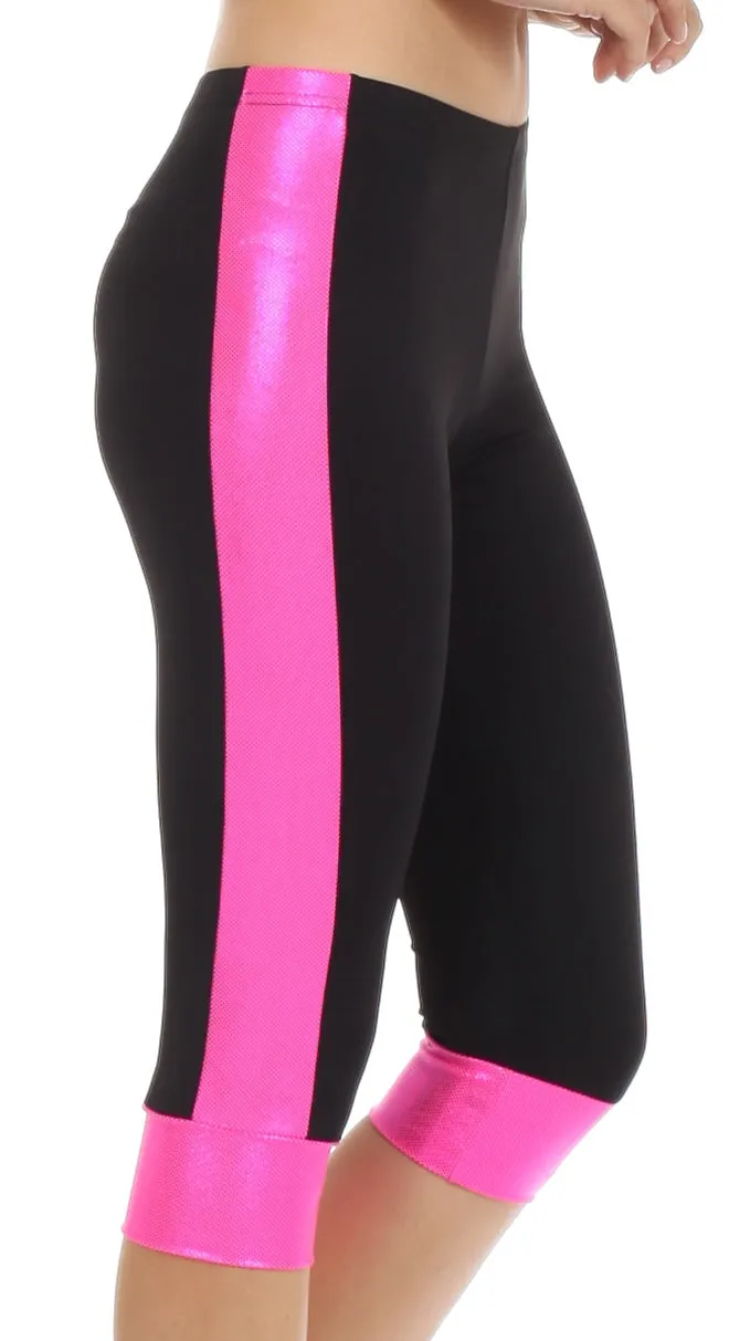 Sakkas Racing Stripe Activewear Sport Capri Leggings