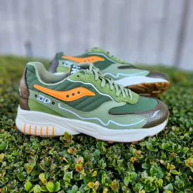 SAUCONY 3D GRID HURRICANE TORTOISE GREEN ORANGE